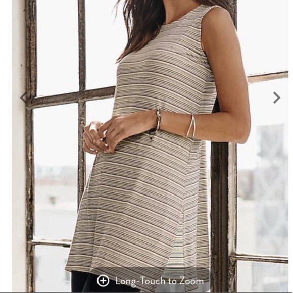 J Jill Striped Tunic XL Ribbed Sleeveless Boho Lagenlook Stretch Minimalist 90s - Picture 13 of 13